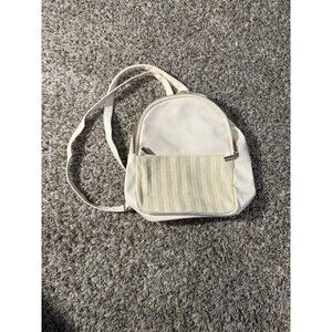 Wild Fable Cream Mini Backpack Women’s Small Faux Leather Bag Woven Pocket